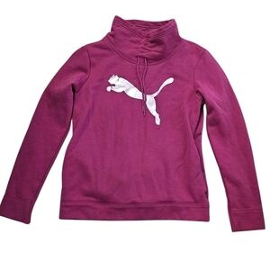 Puma Cinch Up Cat Fleece Lined Logo Sweatshirt Women S